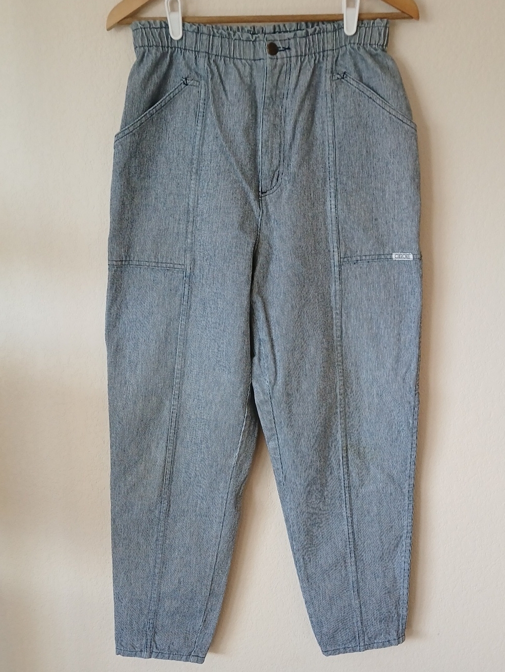 Vintage Cherokee 90s Small Check Pull On Elastic Waist Pants Tapered
